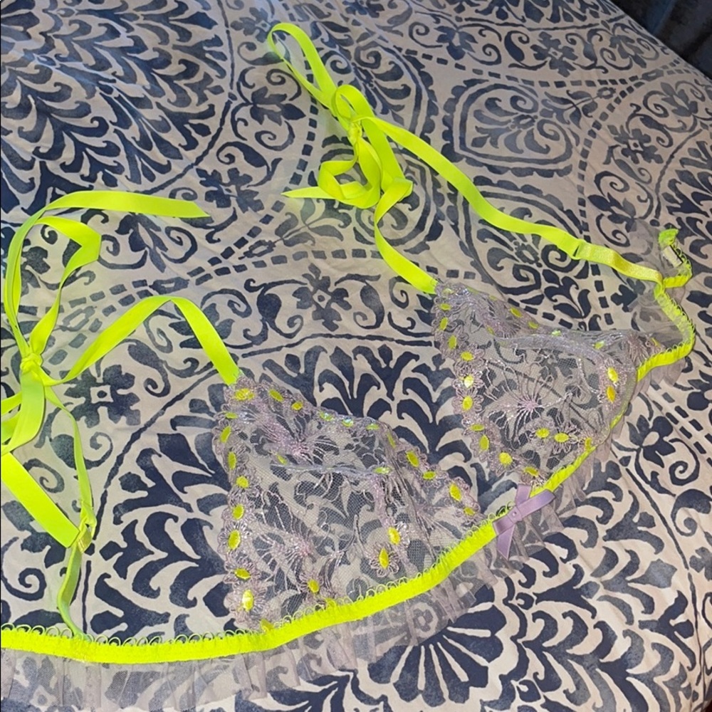 for Love and Lemons Neon Buttercup Lace Bralette